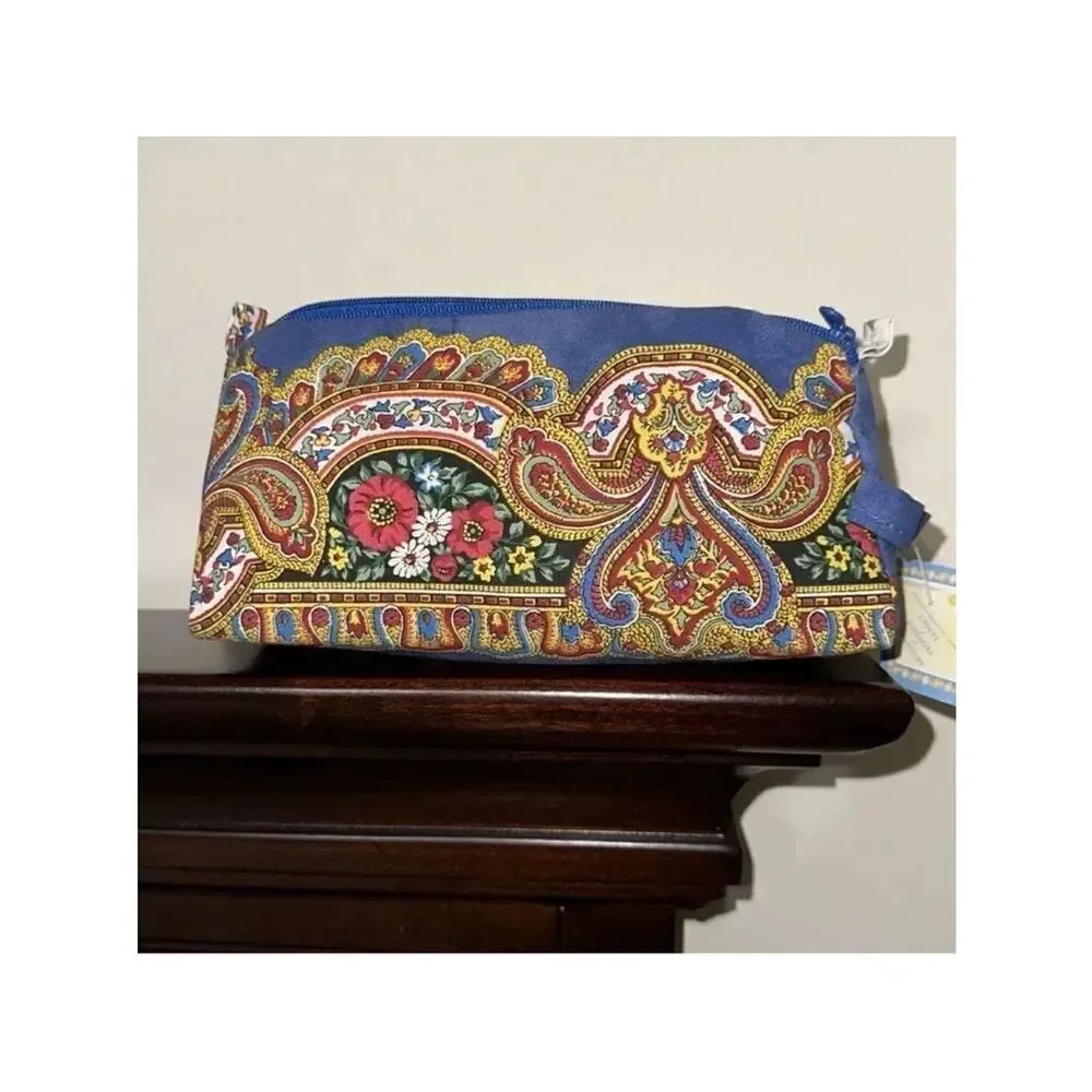MARAT D’AVIGNON Floral Red White Blue French Artisan Cosmetic Toiletry Bag